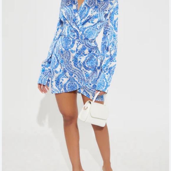 Fashion Nova Dresses & Skirts - Fashion Nova Blue and White Mini Dress